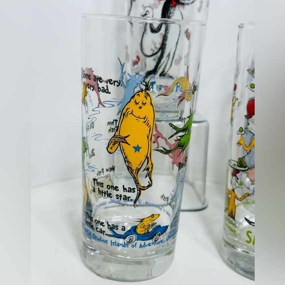 Vintage COLLECTIBLE Set Of 6 Dr Seuss Pint Glass Tumblers NEW - Picture 2 of 13